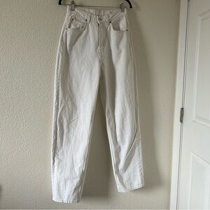 & Denim Women’s 90s Baggy Ultra High Waist Jeans Sz 4 Off White Color Mom Jeans